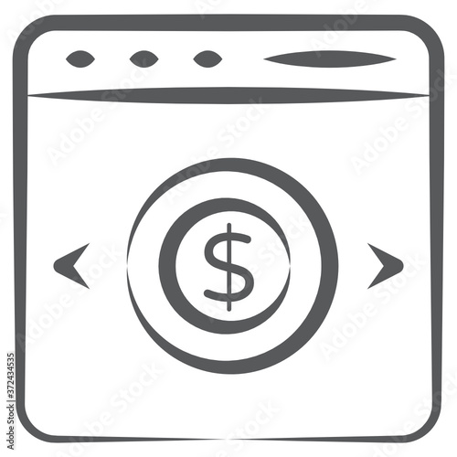 
Doodle line design of online business icon
