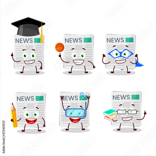 School student of medical payment cartoon character with various expressions