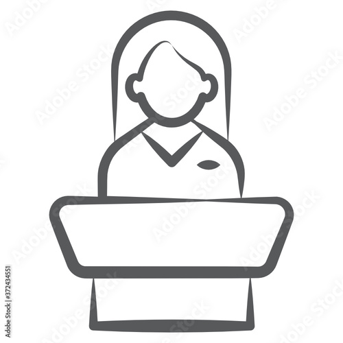 
Orator icon design, public speech concept design 
