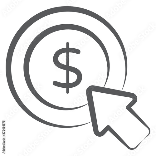 
Digital advertising doodle design icon, pay per click 
