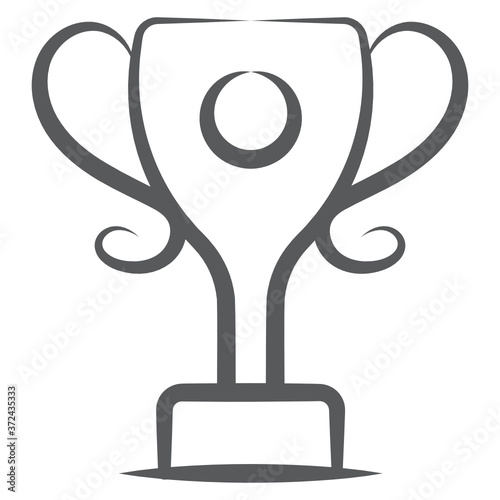 
Trophy icon design, winning cup in editable style 
