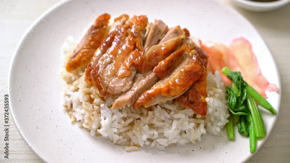 Barbecue roasted duck on rice Barbecue roasted duck on rice