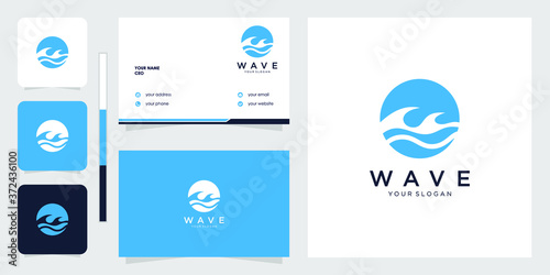 creative wave logo design premium vector photo
