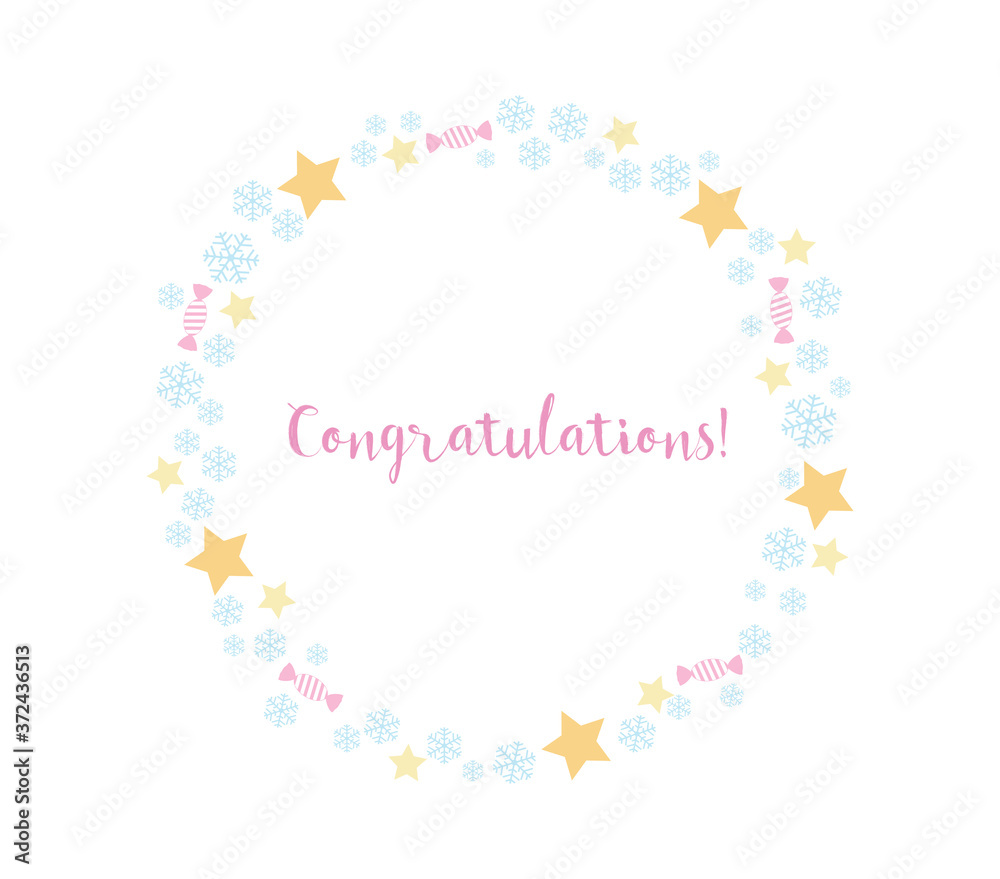 Congratulations wreath vector.  Greeting card vector design. 