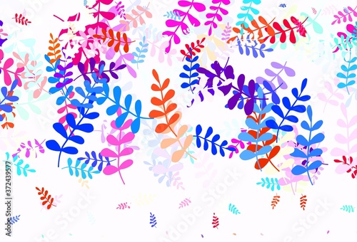 Light Multicolor vector abstract background with leaves.