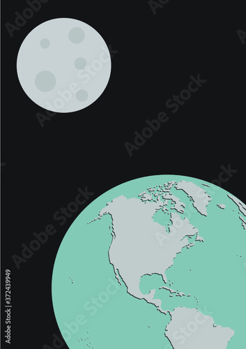 Planet Erde mit Mond (USA)