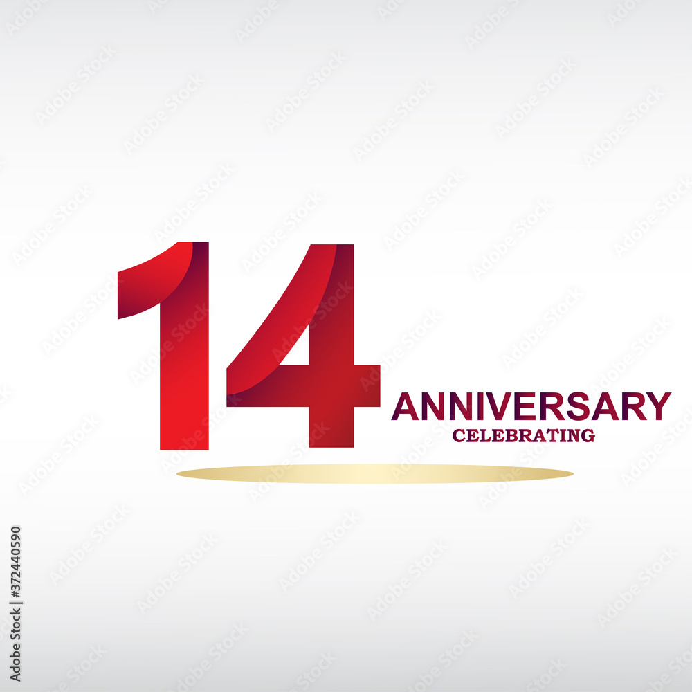 Obraz premium Untitled-514 year anniversary celebration, vector design for celebrations, invitation cards and greeting cards