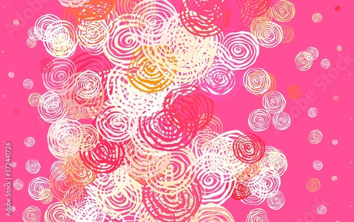 Light Red  Yellow vector abstract backdrop with roses.