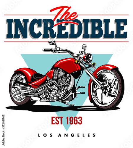 CHOPPER MOTORCYCLES IMAGE FOR T SHIRT ILLUSTRATION VECTOR