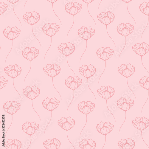 pink seamless repeat pattern design with flowers