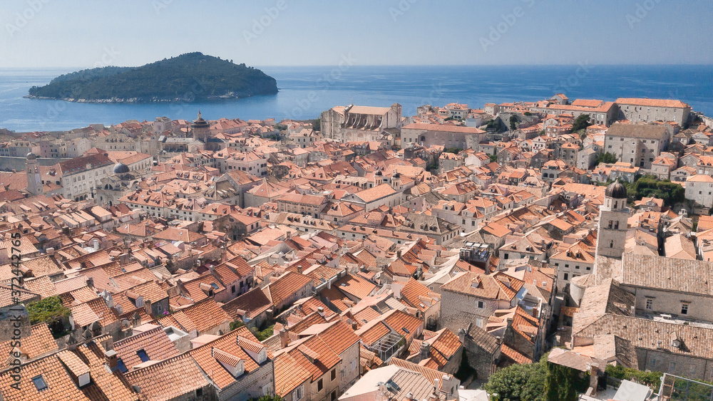 Aerial view of Dubrovnik Old town