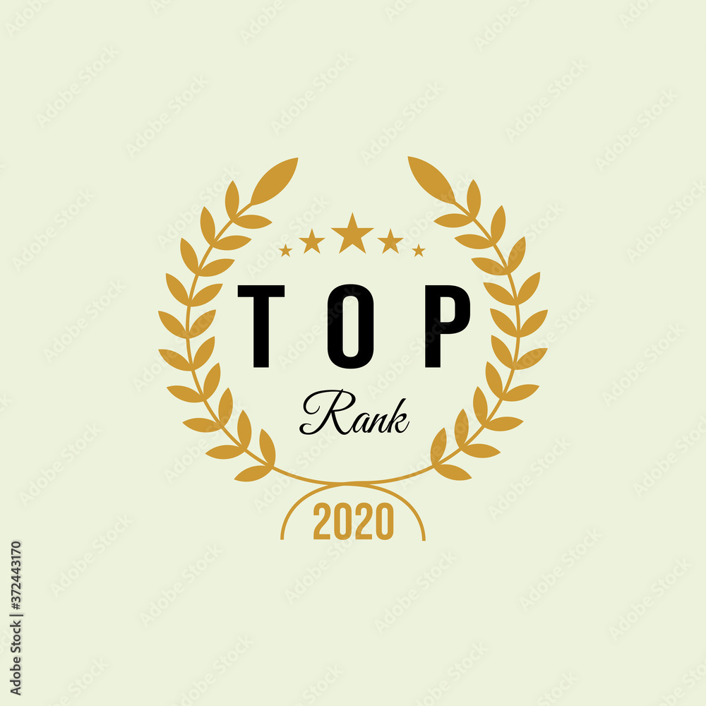 Naklejka premium top rank label vector