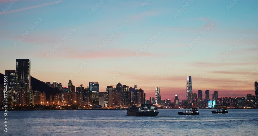 Hong Kong city sunset