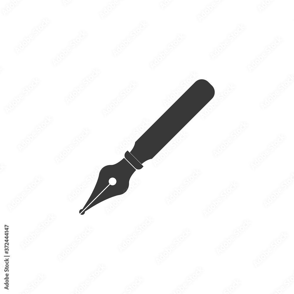 Obraz premium Set Fountain pen icon, logo, vector illustration isolated on white background