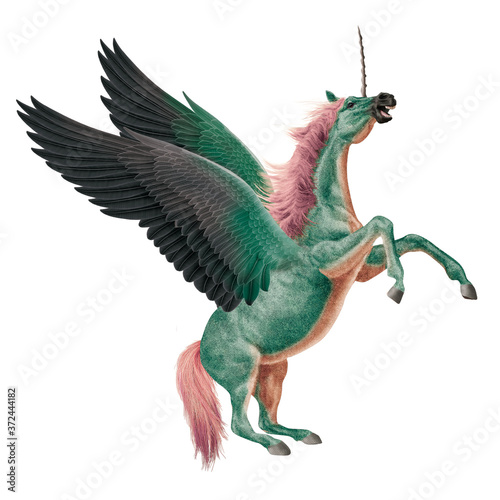 cheval  licorne  volant  aile  en vol  animal  faune  sauvage  ciel  empennage  color    fantastique  corne  bleu  attaque  