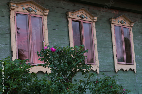 three windows of old house