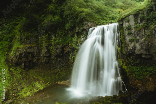 Waterfall Spokoyniy  Kamchatka  Russia.