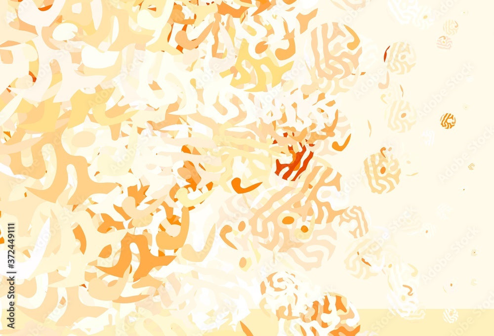 Naklejka premium Light Orange vector texture with abstract forms.