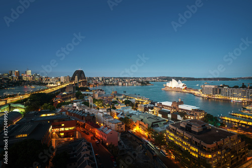 Aerial view of Sydney with Harbour Bridge, Australia