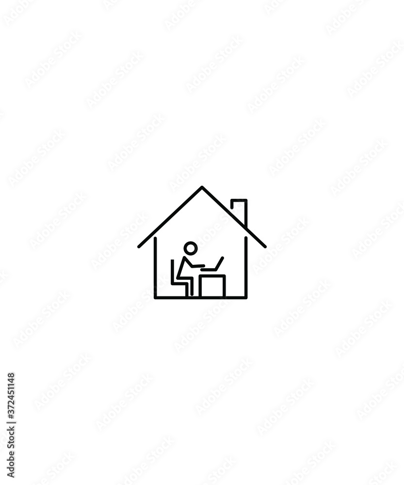work from home icon,vector best line icon. work from home icon,vector best line icon.