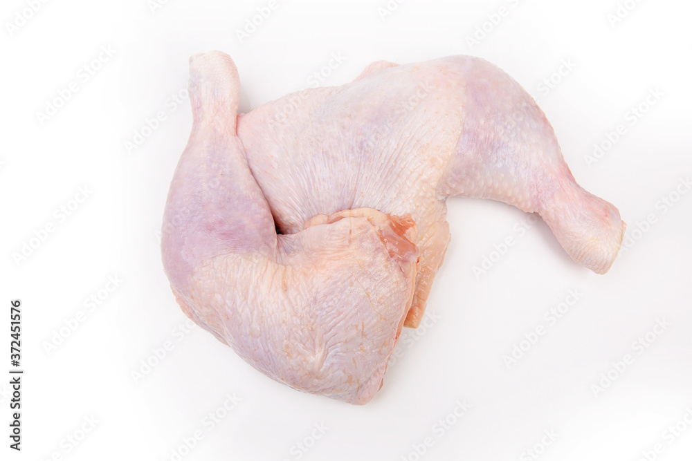 Raw chicken legs on a white background Raw chicken legs on a white background
