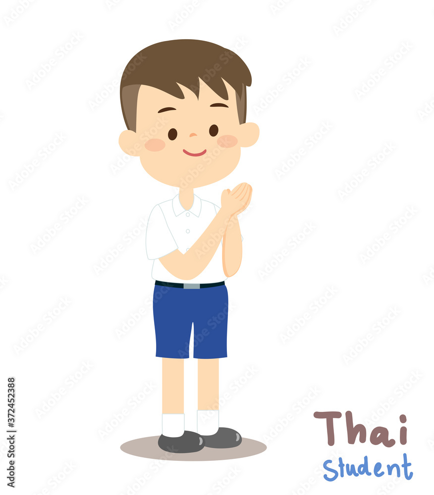 Cartoon Thai Student