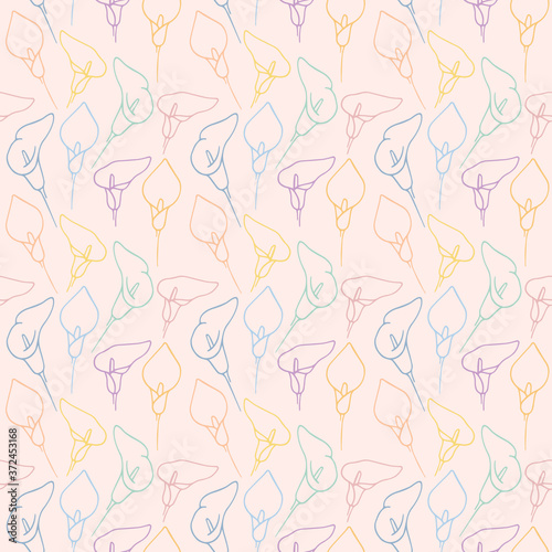 calla lily seamless repeat pattern design