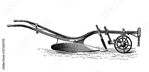 English plow in the old book Encyclopedic dictionary by A. Granat, vol. 6, S. Petersburg, 1894 photo
