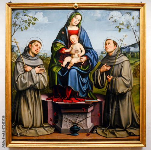 Virgin Mary and Jesus with Saint Francis and Saint Anthony by Livioandronico2013