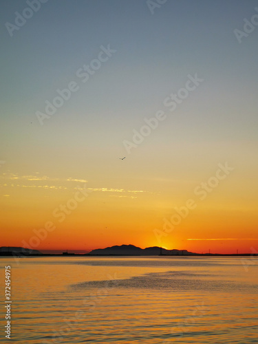 sunset over the sea
