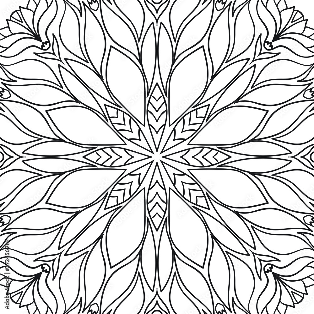 Fototapeta premium Coloring book for adults antistress / Mandala / Oriental drawing / Zentangle 