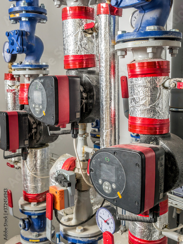 Billede på lærred Hot water circulating pumps