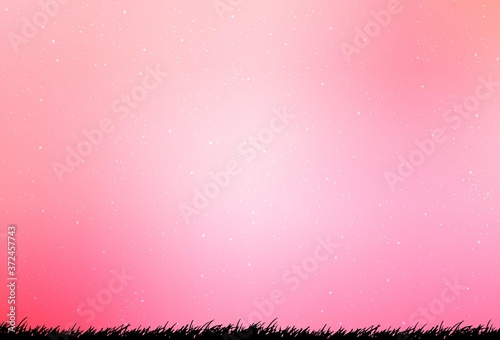 Light Pink, Yellow vector background with astronomical stars. Space stars on blurred abstract background with gradient. Pattern for futuristic ad, booklets.