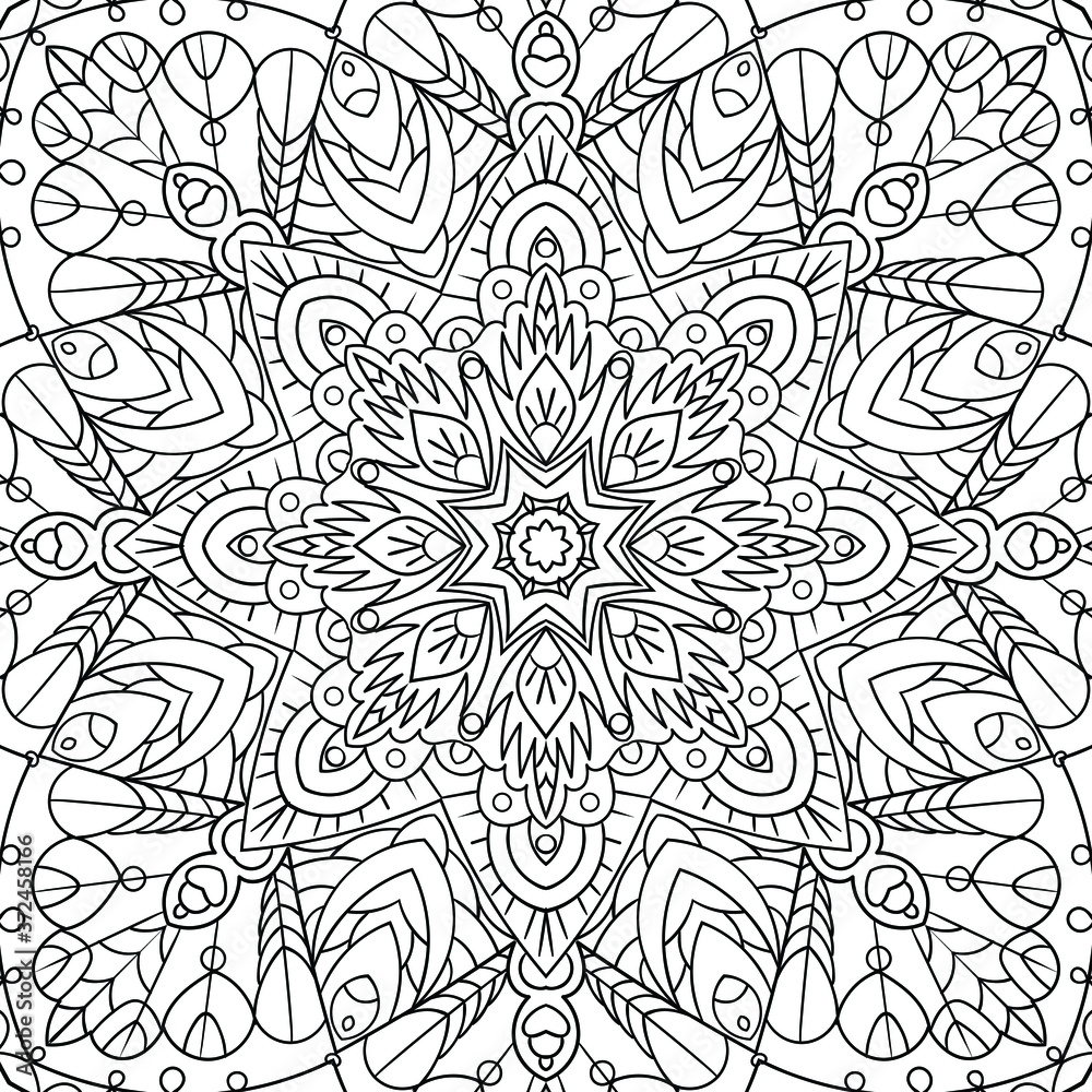 Fototapeta premium Coloring book for adults antistress / Mandala / Oriental drawing / Zentangle 