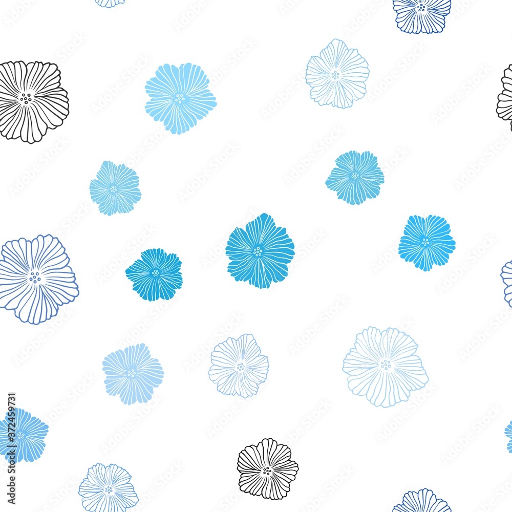 Light BLUE vector seamless elegant wallpaper with flowers. Flowers in natural style on white background. Texture for window blinds, curtains. Light BLUE vector seamless elegant wallpaper with flowers. Flowers in natural style on white background. Texture for window blinds, curtains.