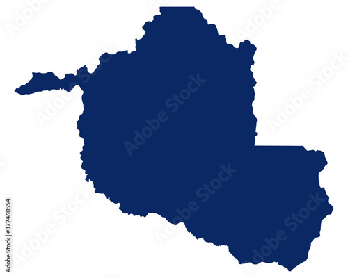 Karte von Rondonia in blauer Farbe photo