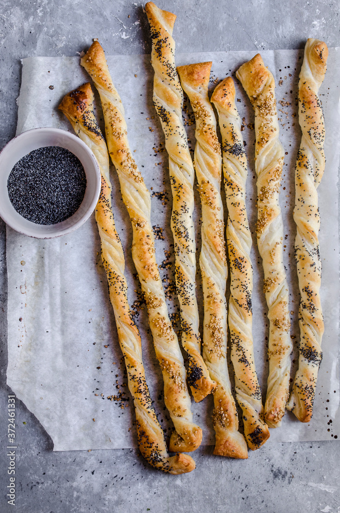Puff pastry breadsticks Stock Photo Adobe Stock