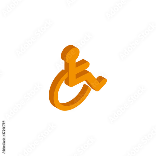 Vector isometric Disabled Handicap icon on a white background