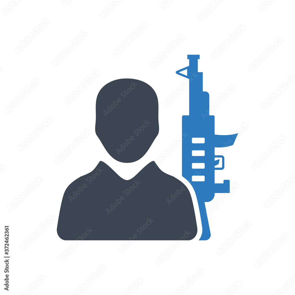Terrorist icon ( vector illustration ) Terrorist icon ( vector illustration )