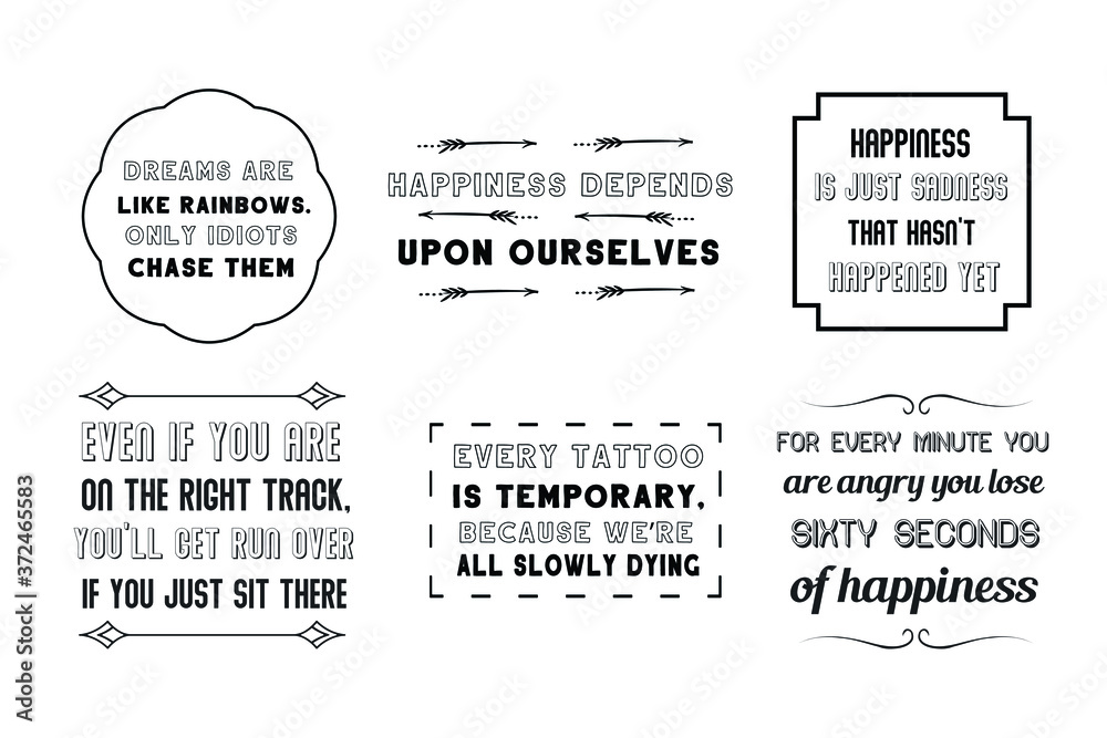 Vector set of positive, funny and humor quotes Vector set of positive, funny and humor quotes