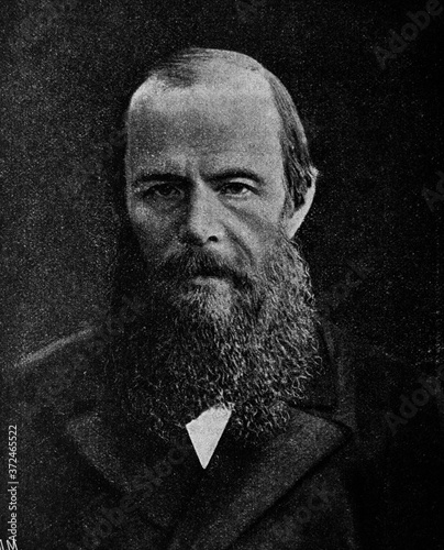 Fototapeta Fyodor Dostoevsky, was a Russian novelist, philosopher, short story writer, essayist, and journalist in the old book Encyclopedic dictionary by A