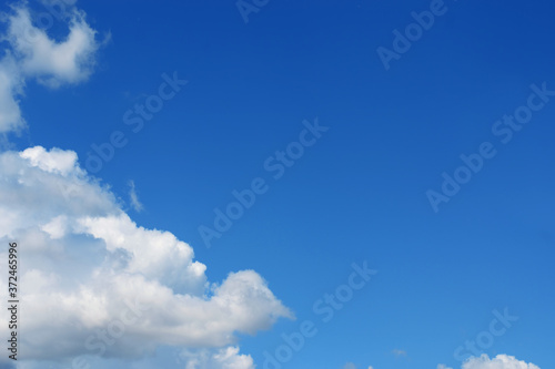 Pile of white clouds in the blue sky