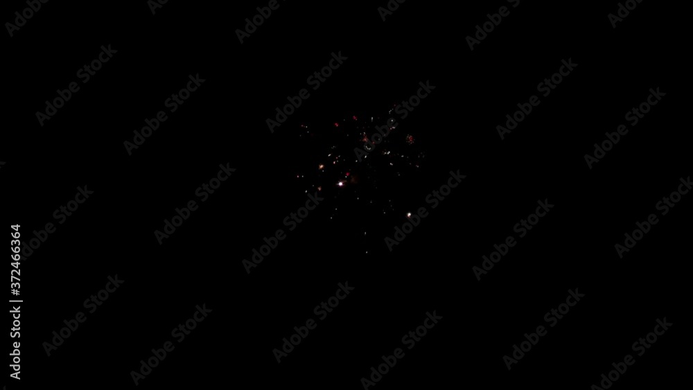 Festival firework element on black background night that can be used in conjunction with other sets of elements to create video about salute on holiday and New Year, Christmas, birthday greetings. Festival firework element on black background night that can be used in conjunction with other sets of elements to create video about salute on holiday and New Year, Christmas, birthday greetings.