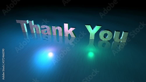 Thank You Text animation, with animated lights