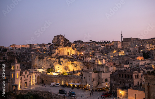 Bond 25. Scene of a procession with extras carrying candles. from the movie "No Time to Die" in Sassi; Matera; Italy.