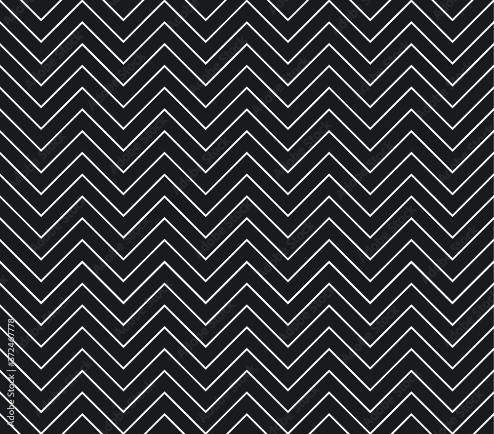 Black zig zag pattern.  Zig zag geometric black vector pattern. 