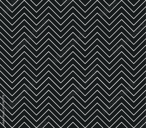 Black zig zag pattern.  Zig zag geometric black vector pattern.  photo