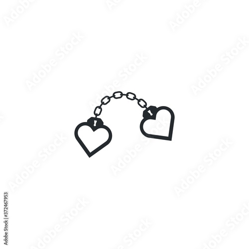 Love handcuff simple vector icon illustration