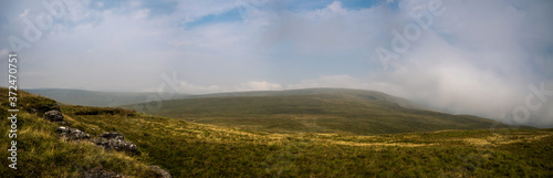 Panorama of Brecon Beacons National Park in Wales.