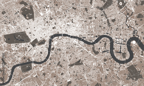 map of the city of London, Great Britain